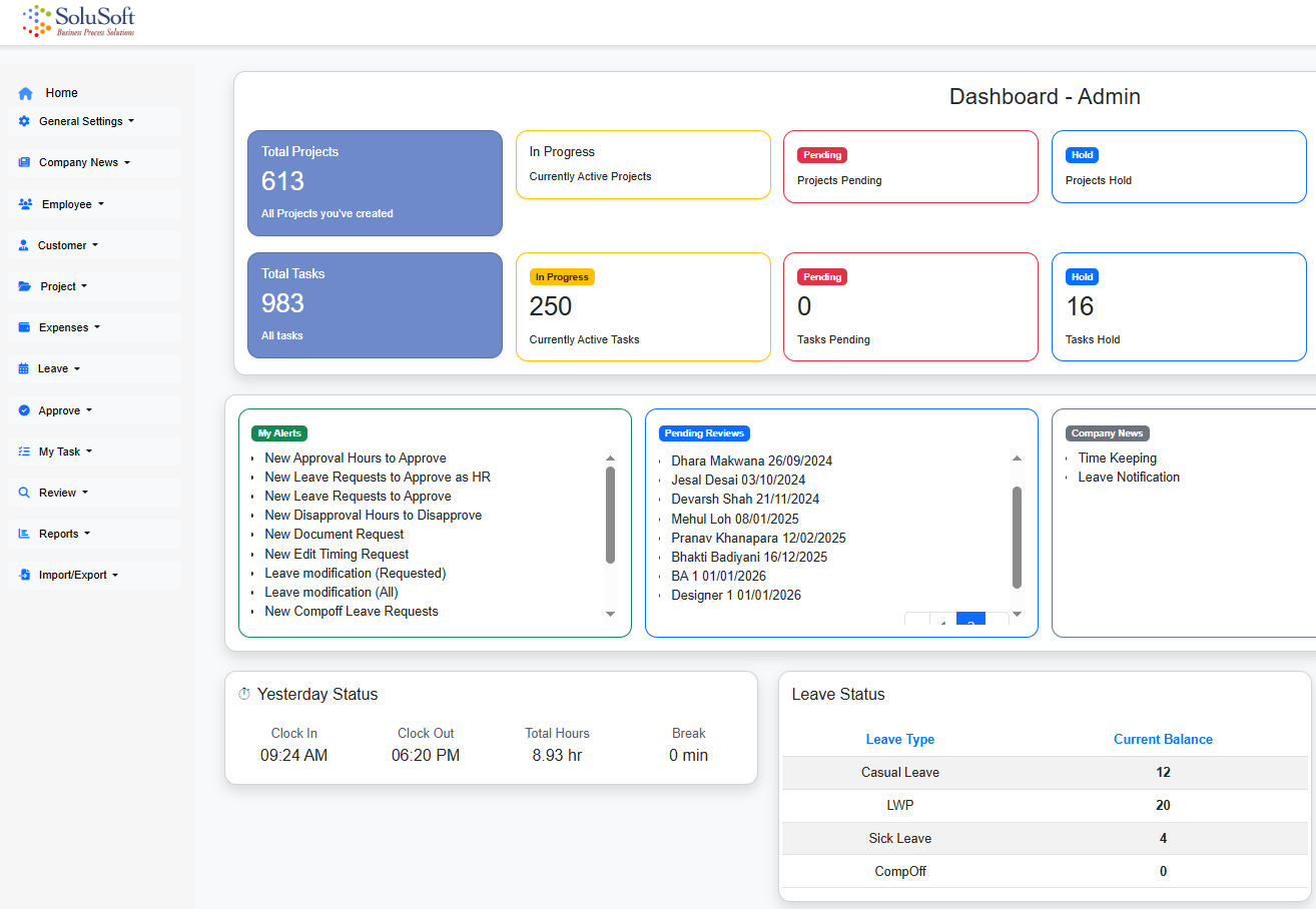 iTimeBase Dashboard